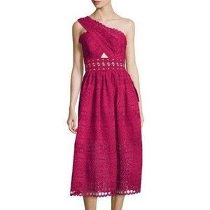 Self Portrait One Shoulder Cut Out Midi Dress